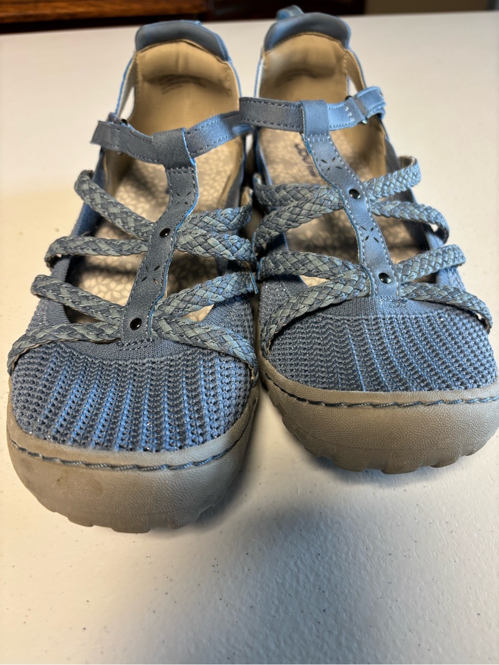 JBU Women's Light Blue Braided Casual Flats - Picture 2 of 5